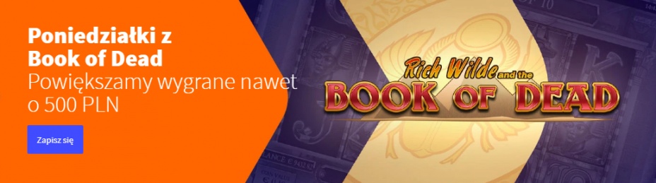 Odbierz poniedziałkowy cashback grając na automacie Book of Dead w Betsson