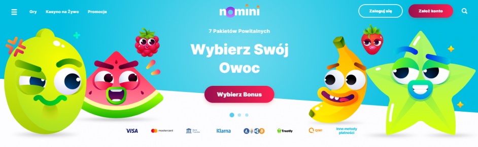 Tak wygląda strona Kasyno Nomini